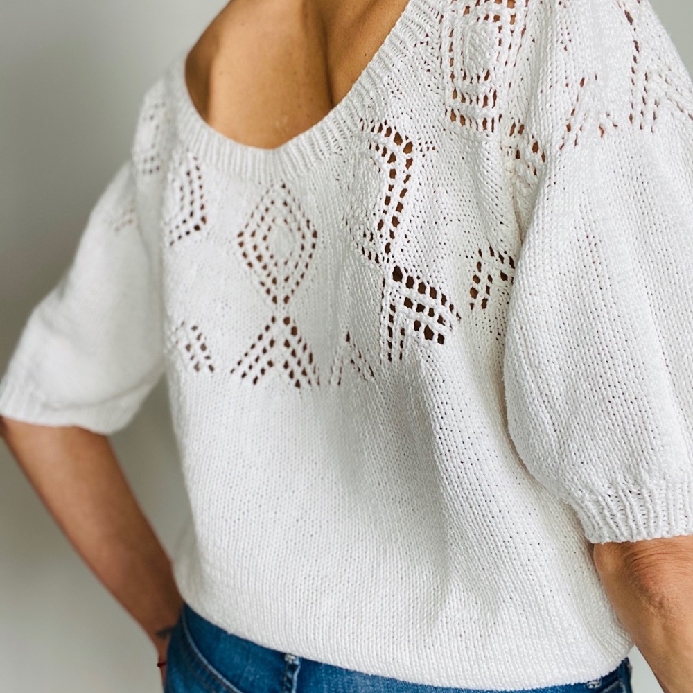 Vintage Cotton Scoop Sweater - Picture 4 of 4